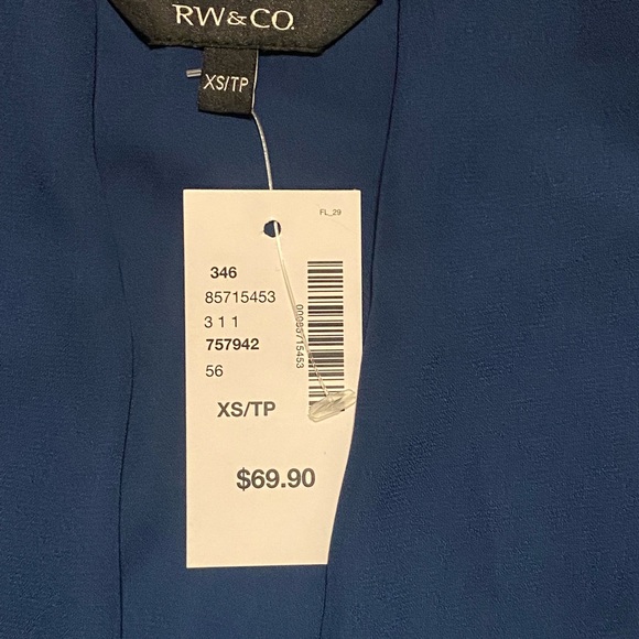 BNWT Blue Sleeveless RW & Co. Dress Size XS - Picture 2 of 2
